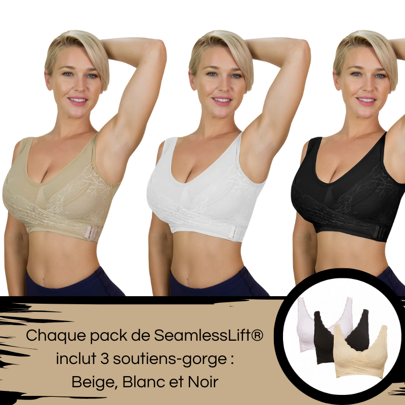 SeamlessLift® |  Pack de 3 Soutiens-Gorge en Dentelle Push-Up